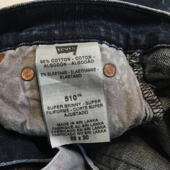 Levi’s 510 Super Skinny Acid Wash Red Tab Jeans 28 - Picture 3 of 5